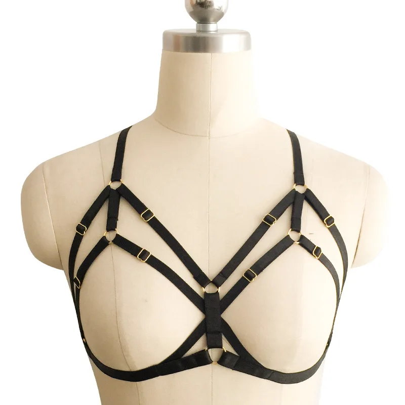 

Эластичное регулируемое женское белье, ремень, клетка, бюстгальтер черная обвязка для тела, эротическое нижнее белье, Пастельное белье