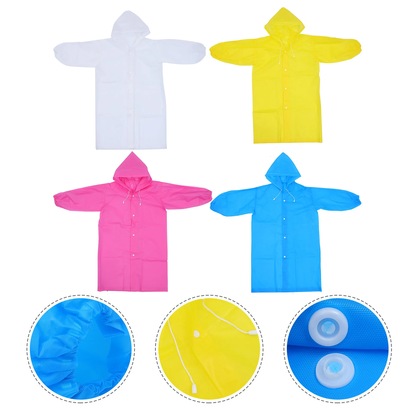 

4pcs Convenient Durable Useful EVA Raincoats Waterproof Raincoats for Kids Outdoor