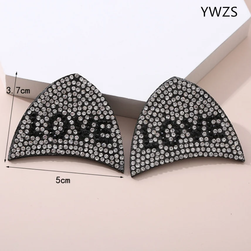 10 пар нашивок со стразами в форме ушей пришить DIY исправление мотив аппликация