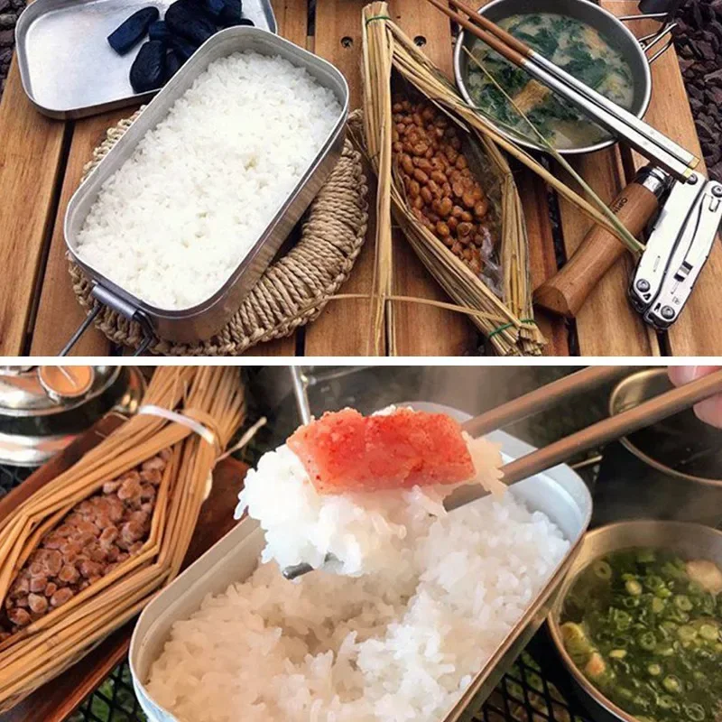 Алюминиевый ланч-бокс перегреваемый на открытом воздухе с крышкой и ручкой