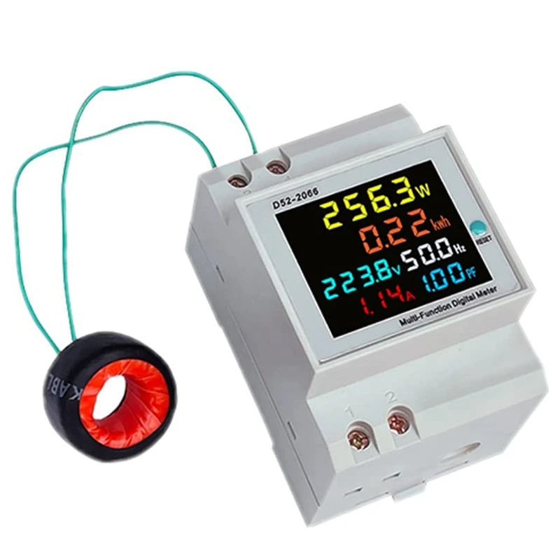 

AC Monitor 110V 220V 380V 100A Voltage Current Power Factor Active KWH Electric Energy Frequency Meter VOLT AMP