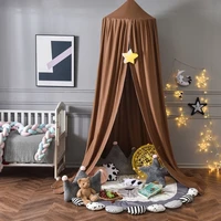 solid color baby bed canopy curtain crib mosquito net hung dome bedding tent curtain nordic nursery decoration for children room