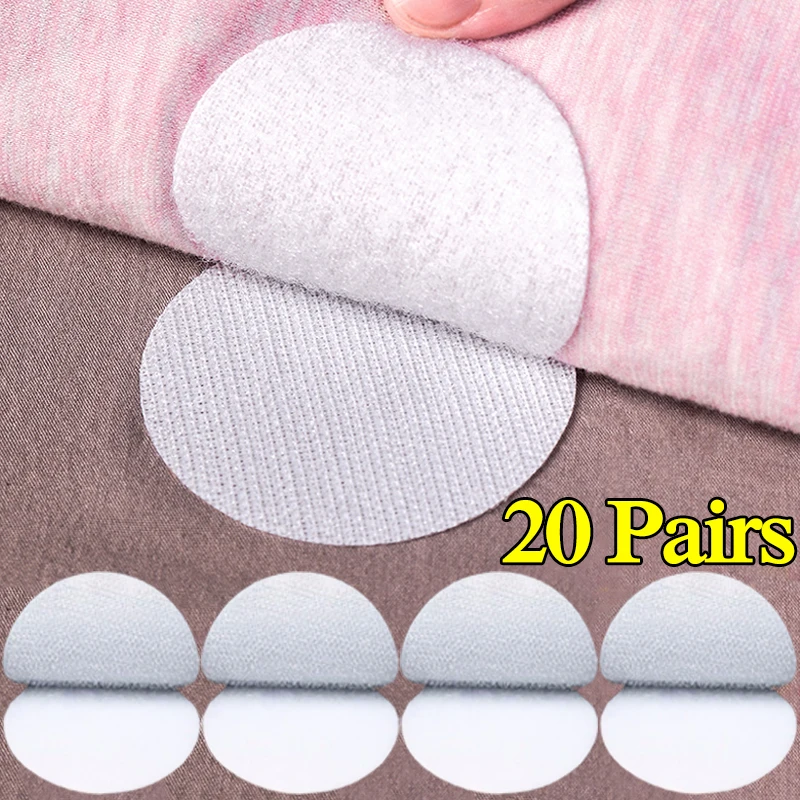 

20 Pairs Sofa Cushion Holder Fixing Stickers Self-Adhesive Fastener Tape Sofa Mat Bed Sheet Carpet Anti Slip Mat Invisible Patch