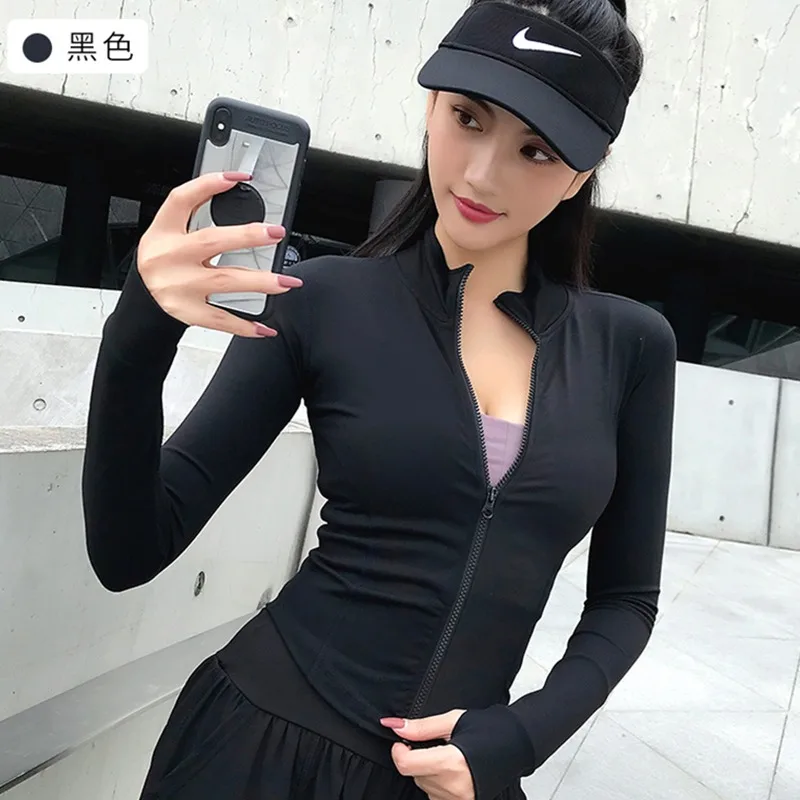 

Slimming Sports Jacket Women's Breathable And Quick-drying Running Long-Sleeved Fitness Clothes New Yoga Clothes Top