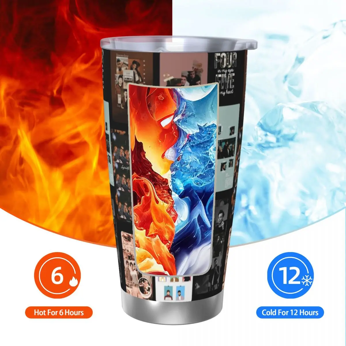 Однонаправленная автомобильная кружка из нержавеющей стали 20 унций соломенная