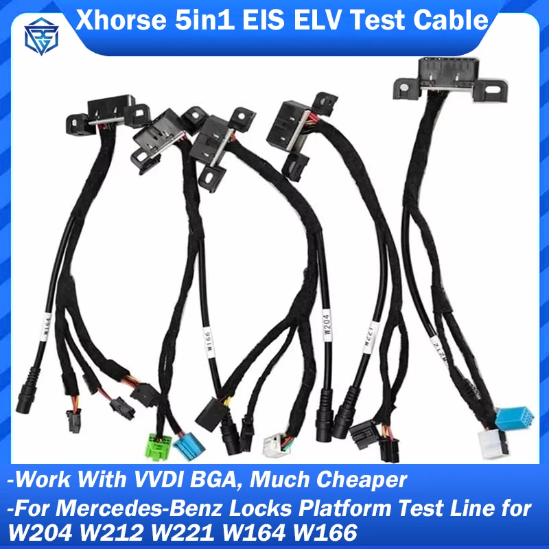 

Тестовые кабели Xhorse EIS ELV (5 в 1) для Mercedes, работает вместе с VVDI MB BGA TOOL EIS ELV, обнаружение параметров