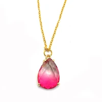 classic drop shaped fashion all match crystal necklace pendant simple temperament female crystal accessories diy holiday gift