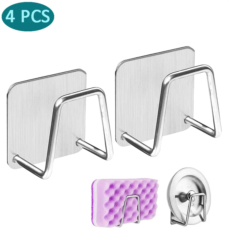 

Sponges Holder Self Adhesive Sink Sponges Drain Drying Rack Stainless Steel Sponge Storage rack Kitchen Sink Accessories