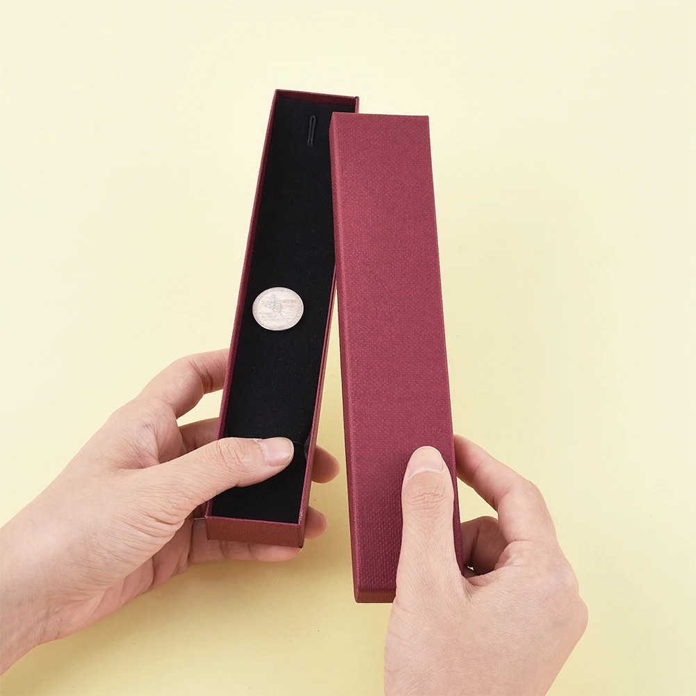 12pcs Rectangle Cardboard Jewelry Box for Bracelets Necklace Christmas Gift Packaging Display Boxes Business Wholesale 5 Colors