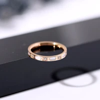 2022 new classic stainless steel inlaid shell rose gold rings simple finger accessories for korean fashion jewelry party girls