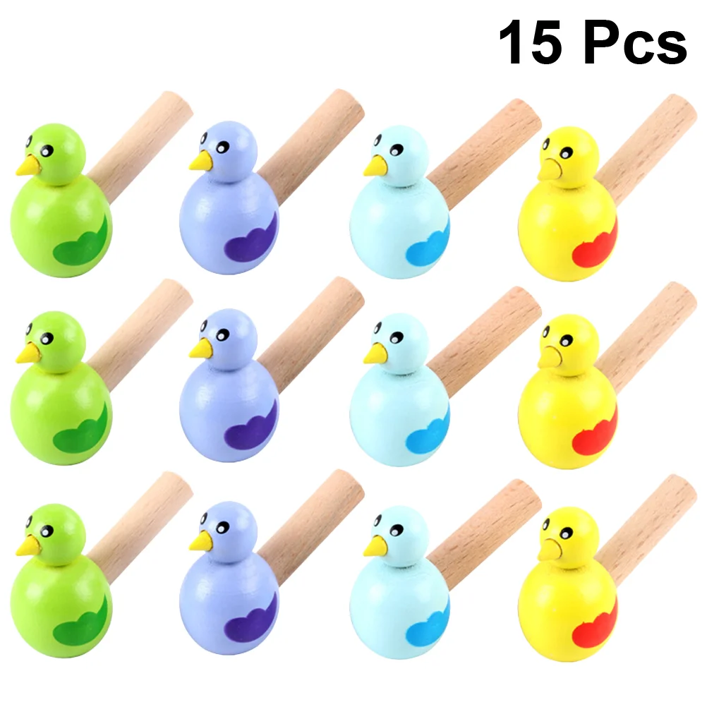 

15 Pcs Train Whistle Kids Wooden Basketball Bath Toy Whistles Bulk Toys Cartoon Slide Child