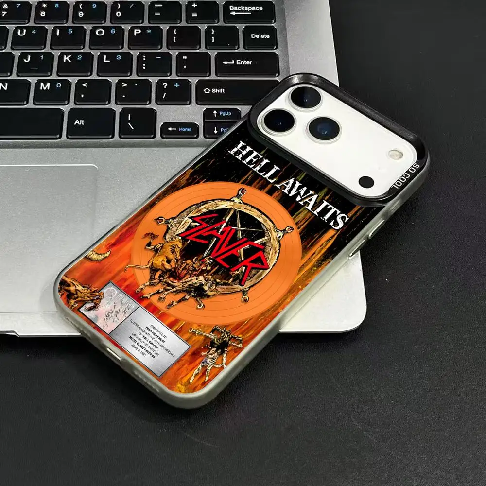 Фото Чехол для телефона Rock Band S-Slayer для iPhone 17 16 15 14 13 12 11 Pro Max Air, матовый, противоскользящий, противоударный защитный чехол №4