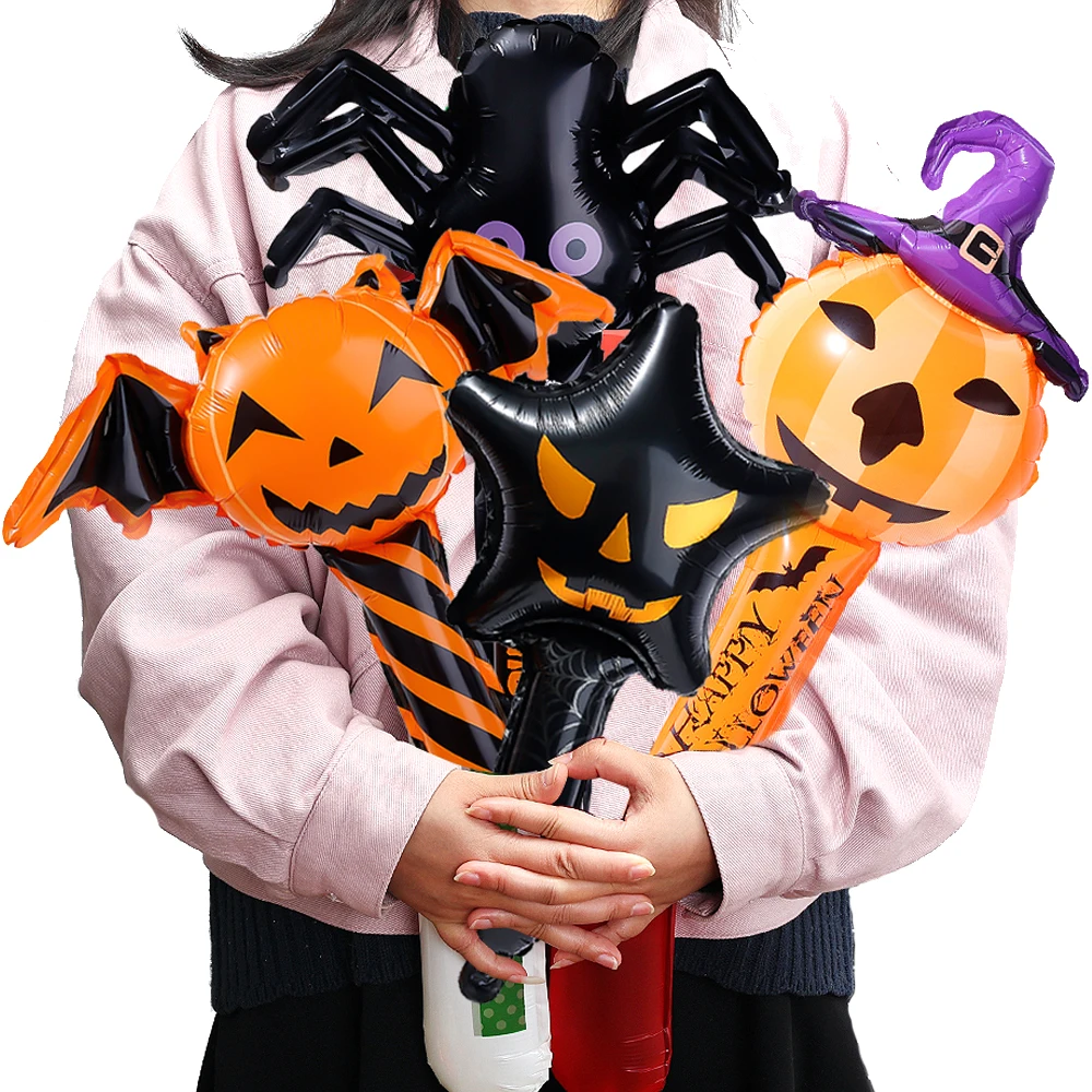 

Halloween Hand Balloons Pumpkin Ghost Vampire Balloons Witch Bat Spider Foil Ballon Kid Toy Party Supplies Halloween Decoration