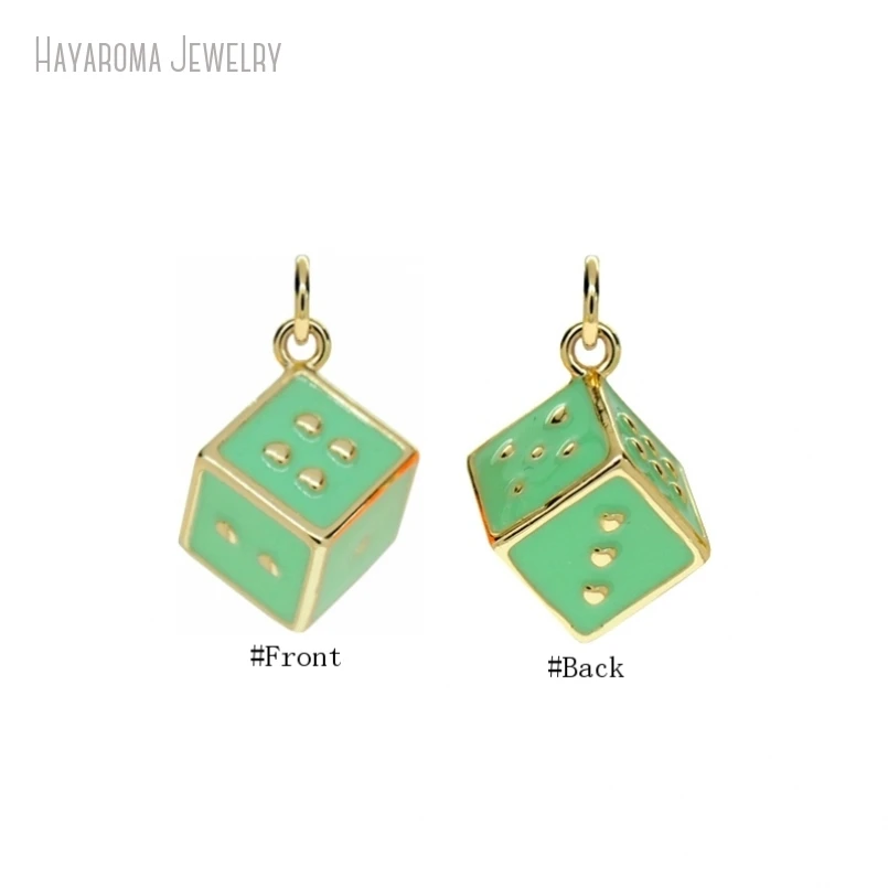 5 шт. оптовая продажа ювелирных изделий кулон золотого цвета эмаль медь зеленые