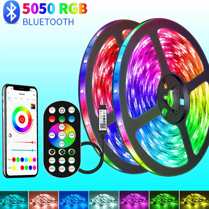 

Светодиодная водонепроницаемая лента с Bluetooth, 5-30 м, 5050 светодиодов