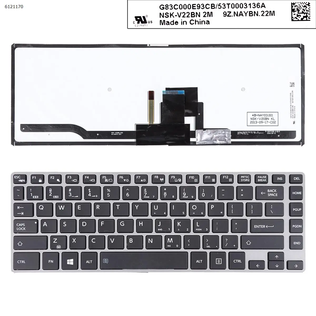 US Laptop Keyboard for TOSHIBA Tecra z40-a z40-b GRAY FRAME BLACK Backlit