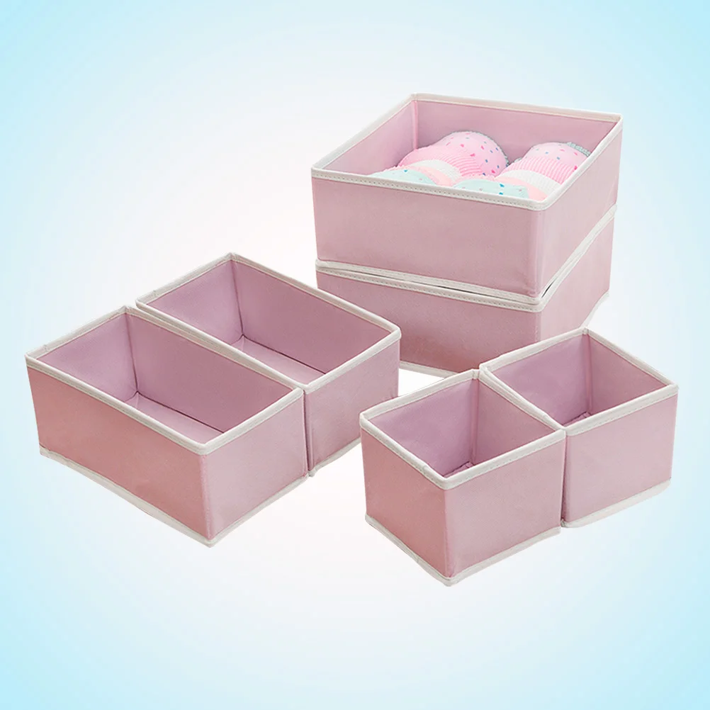 

1 Set/6pcs Multifunctional Underwear Storage Box Cloth Made Underskirt Storage Case Desktop Storage Box for )