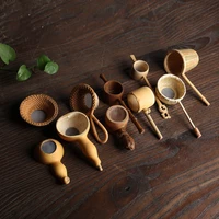 tea table decor tea strainers bamboo rattan gourd shaped tea leaves funnel for tea ceremony japan teaism decor accessories