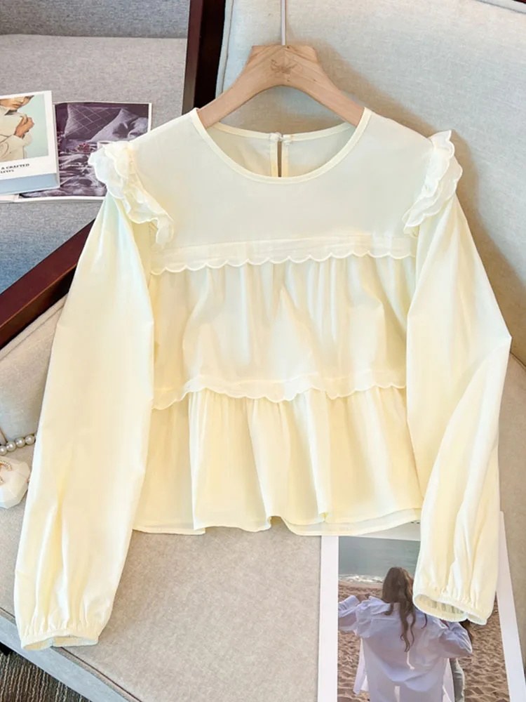 Французские элегантные милые свободные топы в стиле Харадзюку женские