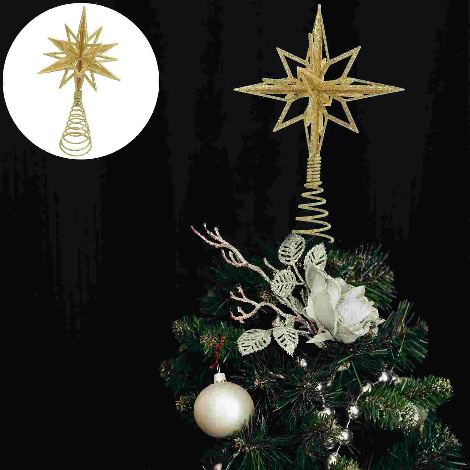

Топпер на елку, Рождественская звезда, верхушка, серебряный бетлеем, блестящий декор, украшения, украшения, топперы, отделка, праздничный фестиваль