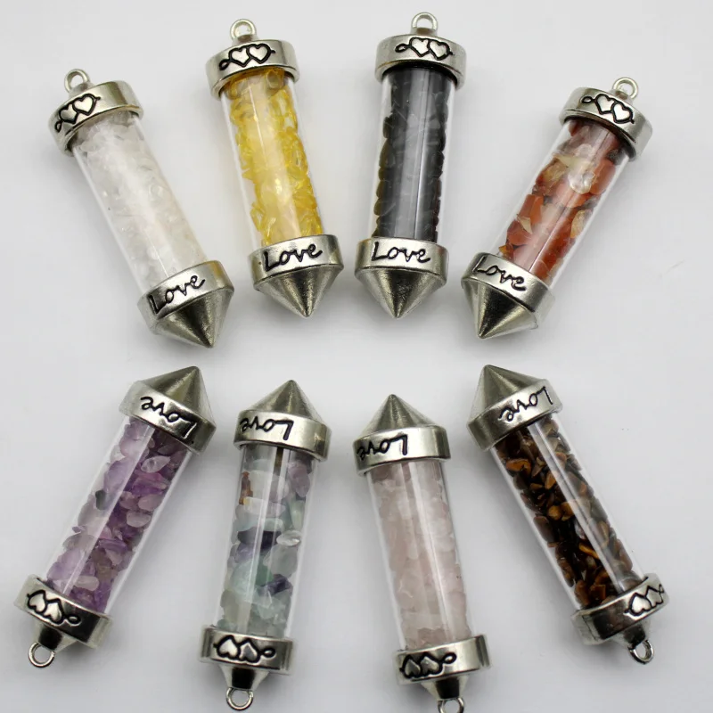 

Подвески из натурального хрустального стекла в виде любовных желаний, украшение, лечебный камень, натуральные полированные камни, бутылка для счастливых дрифтинга, подарок на день рождения