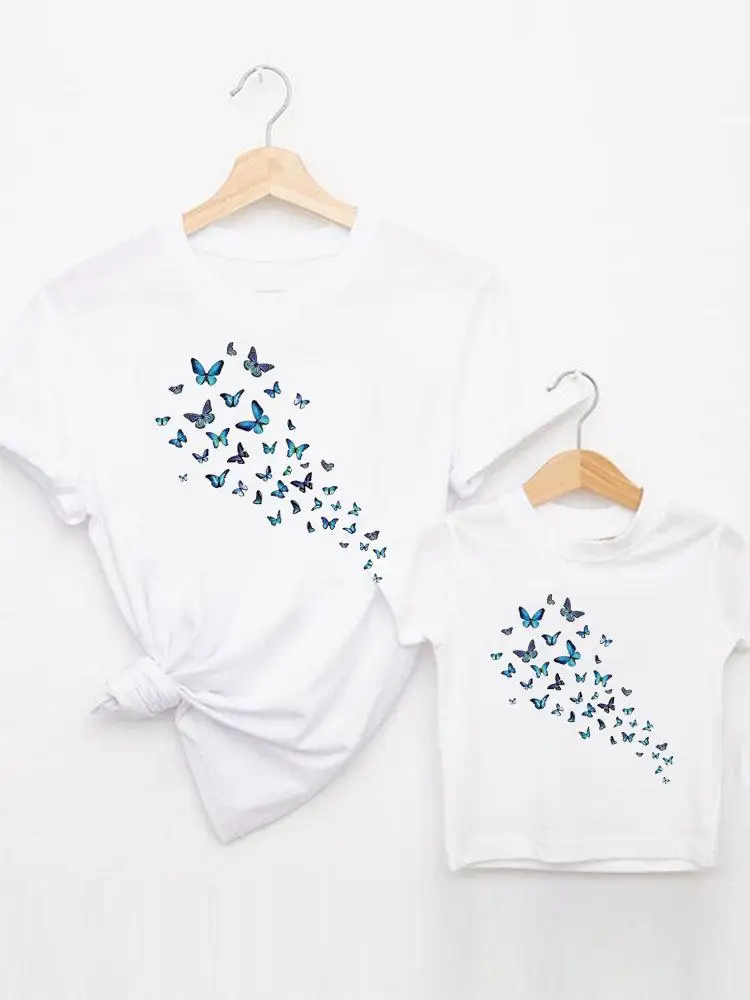

Graphic Tee T-shirt Butterfly Love Family Matching Outfits Boy Girl Women Kid Child Summer Mom Mama Mother Clothes Clothing