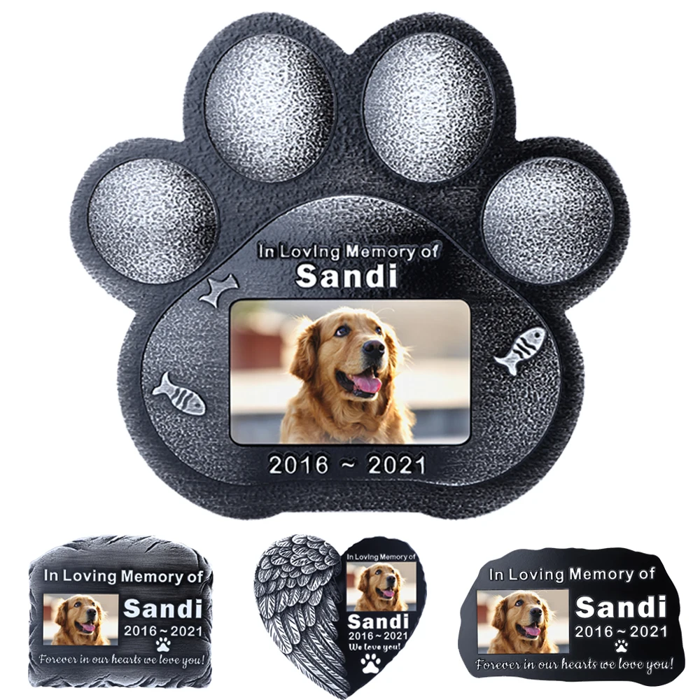 

Pet Memorial Plaque With Photo Customized Engraved Funeral Remembrance Plaques For Loved Ones Lost Dog Cat Or Birds Grave Marker