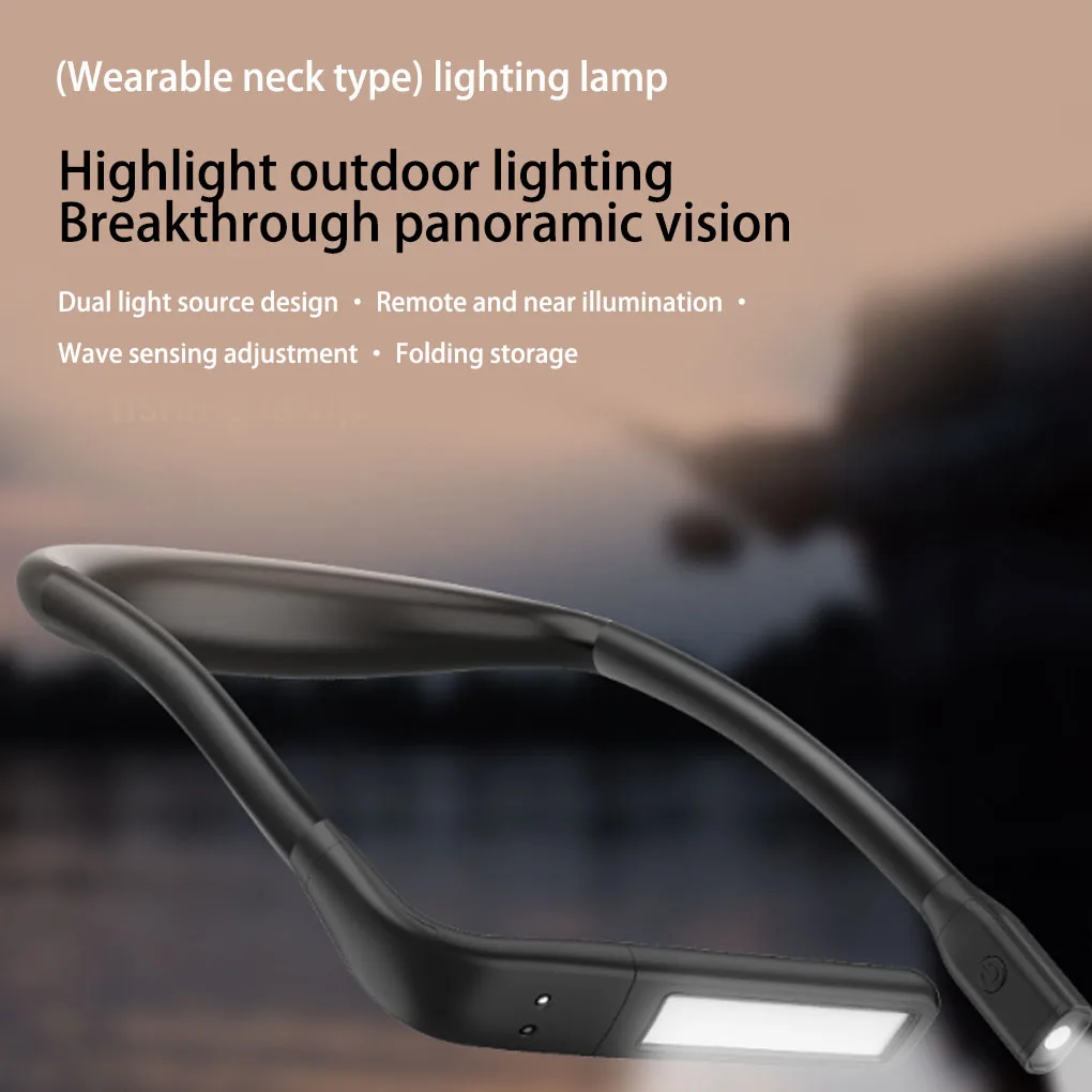 

Neck Light Outdoor Fishing Camping Hand Wavy Sensor Lamp Folding Rotating Lighting Neckband Cordless Camper Tourist