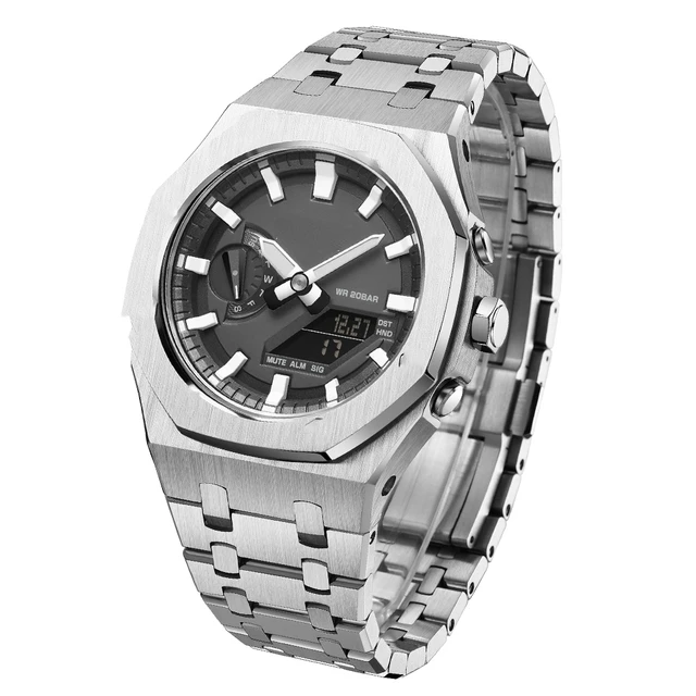 Rubber Strap+Metal Case For Casio GM2100 Gen5 Modification Kit Stainless steel Cover For Casioak G-Shock GM-2100 Bracelet Belt