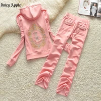 juicy apple tracksuit women spring autumn casual fashion tracksuit for woman two piece set hoodies loose 2 pieces sports suit