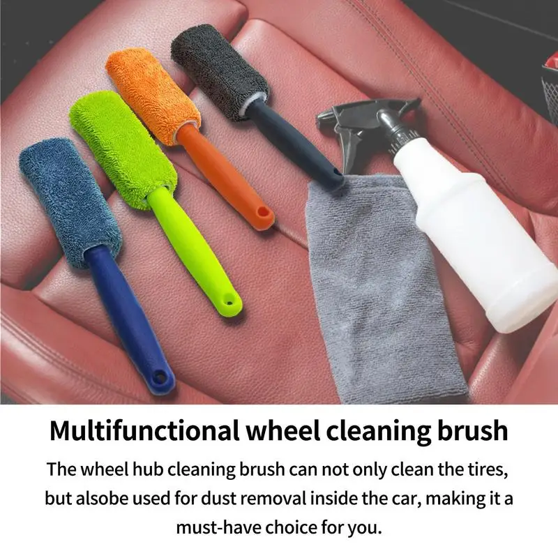 

Car Wheel Brush Tire Cleaning Brushes Tools Car Rim Scrubber Cleaner Duster Handle Automotive Spokes Wheel Barrel Accessories