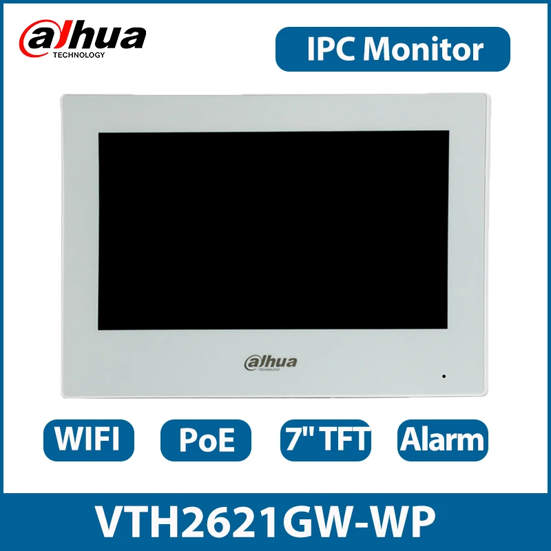 

Dahua VTH2621GW-WP IP Indoor Monitor WiFi PoE 7inch IP Indoor Monitor Doorbell Video Intercom Built-in Speaker