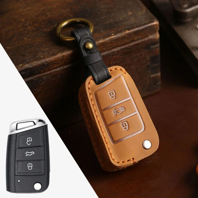 

For Car key cover for Volkswagen Magotan Lavida folding high-end car key cover protection buckle cover