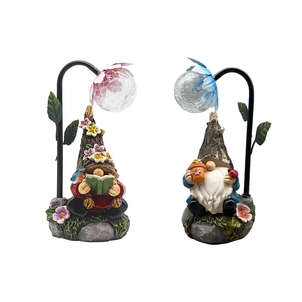 

LED Outdoor Garden Solar Lights Gnome Statue Sculpture Outdoor Lawn Yard Ornament Decor