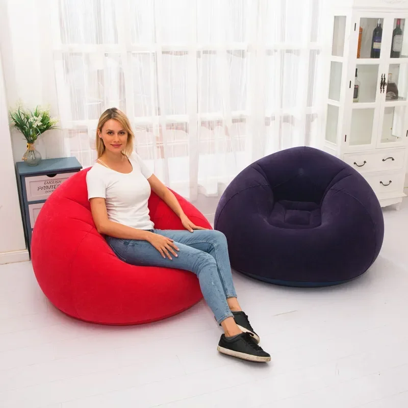 

outdoor camping picnic leisure sofa inflatable sofa, single person lazy sofa foldable chair Spherical flocking inflatable sofa