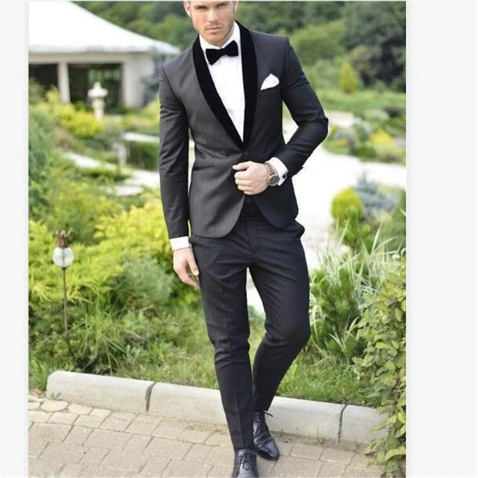 

New Men Suit Smolking Noivo Terno Slim Fit Easculino Evening Suits For Men Black Groomsmen Wedding Groom Tuxedos