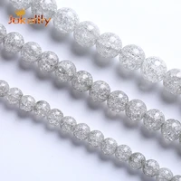 gray cracked glass beads snow vein crystal quartz stone loose beads for jewelry making diy charms bracelet necklaces 6 8 10 12mm