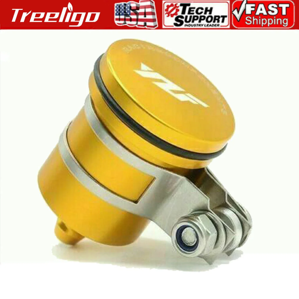 Treeligo Universal Motorcycle Rear Brake Fluid Reservoir Clutch Tank Oil Cup Cylinder Master Upper Pump Cover For Yamaha YZF R1 enlarge