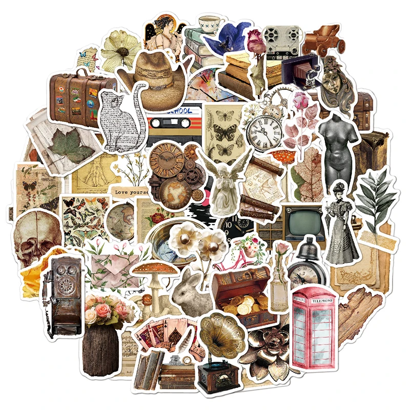 100 шт. Мультяшные Ретро наклейки Vsco эстетические Ins DIY ноутбук багаж скейтборд