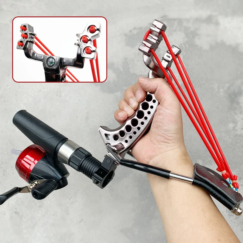 Fishing Reel Rest Slingshot Catapult Outdoor Equipment Outdoor Slingshot Shooting Fishing Dart Hunting Playset For Kids Toys