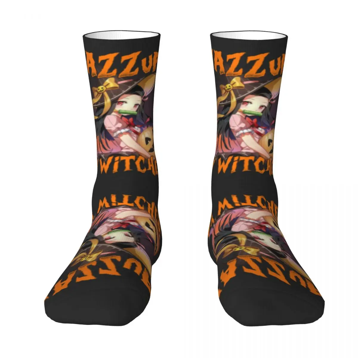 

Funny Halloween Puns Anime Wazzup My Witches Socks Top Quality Humor Graphic Contrast color Field pack Elastic Stockings