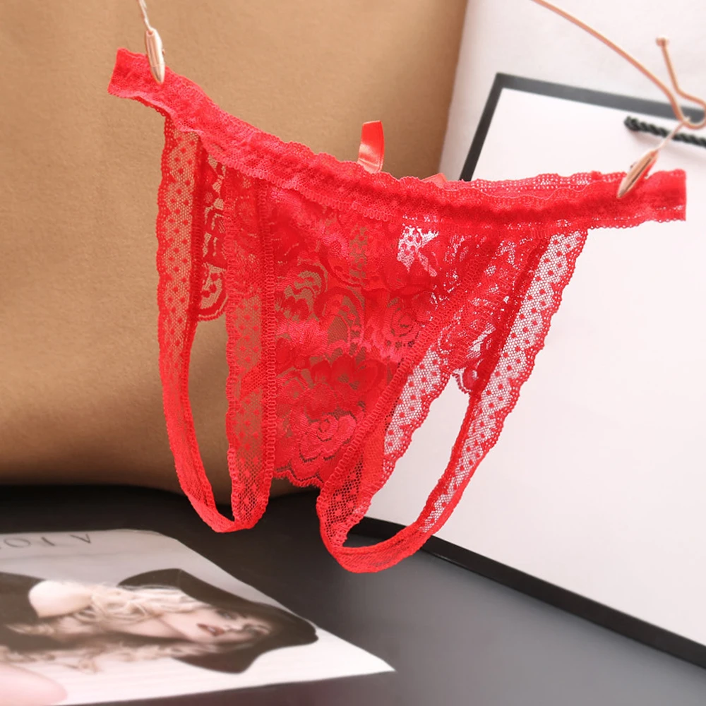 

Open Crotch Thong Sexy Women Lace Panties Erotic G-String Briefs Crotchless Underwear Bikini Sissy Intimate Trunks Gay Underpant