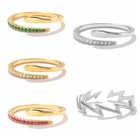 ROXI Ins Открытое кольцо с геометрическим Цирконом для женщин, серебряные кольца, ювелирные изделия, кольцо на палец с молнией, Aros Plata 925 Mujer