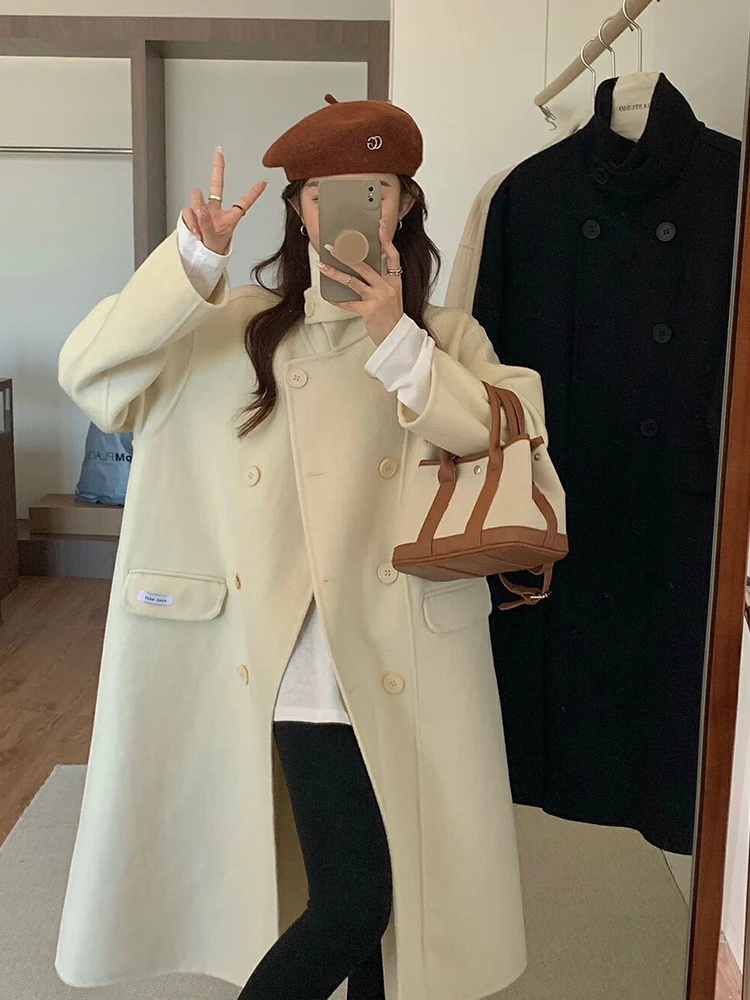 Woolen Jacket 2024 New Women's Trench Coat Mid-Length Small Autumn and Winter Thickened High Sense Super Nice