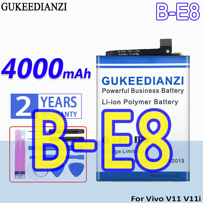 

High Capacity GUKEEDIANZI Battery B-E8 BE8 4000mAh For Vivo V11 V11i Y97 1806 V1813T V1813A Mobile Phone Batteries