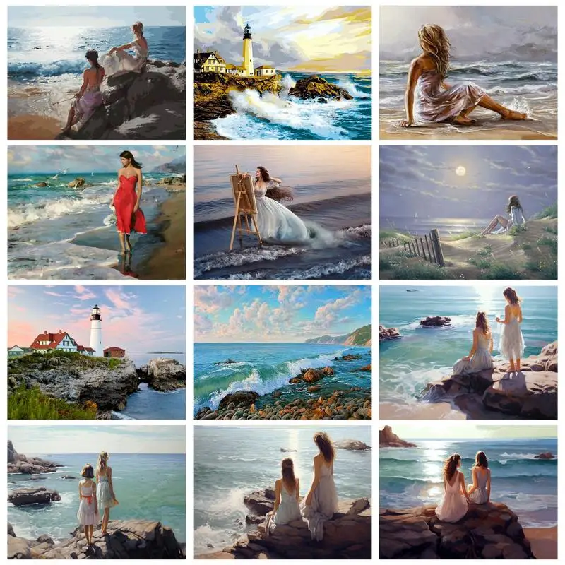 

Набор для рисования по номерам на холсте, с рамкой