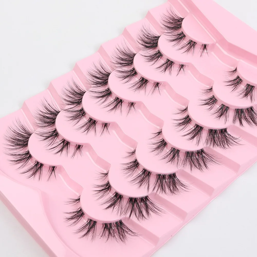 

7 Pairs 3D Women Beauty Fuffy Lashes Handmade Thick Long Eye Lashes False Eyelashes Fox Eye Eye Extension