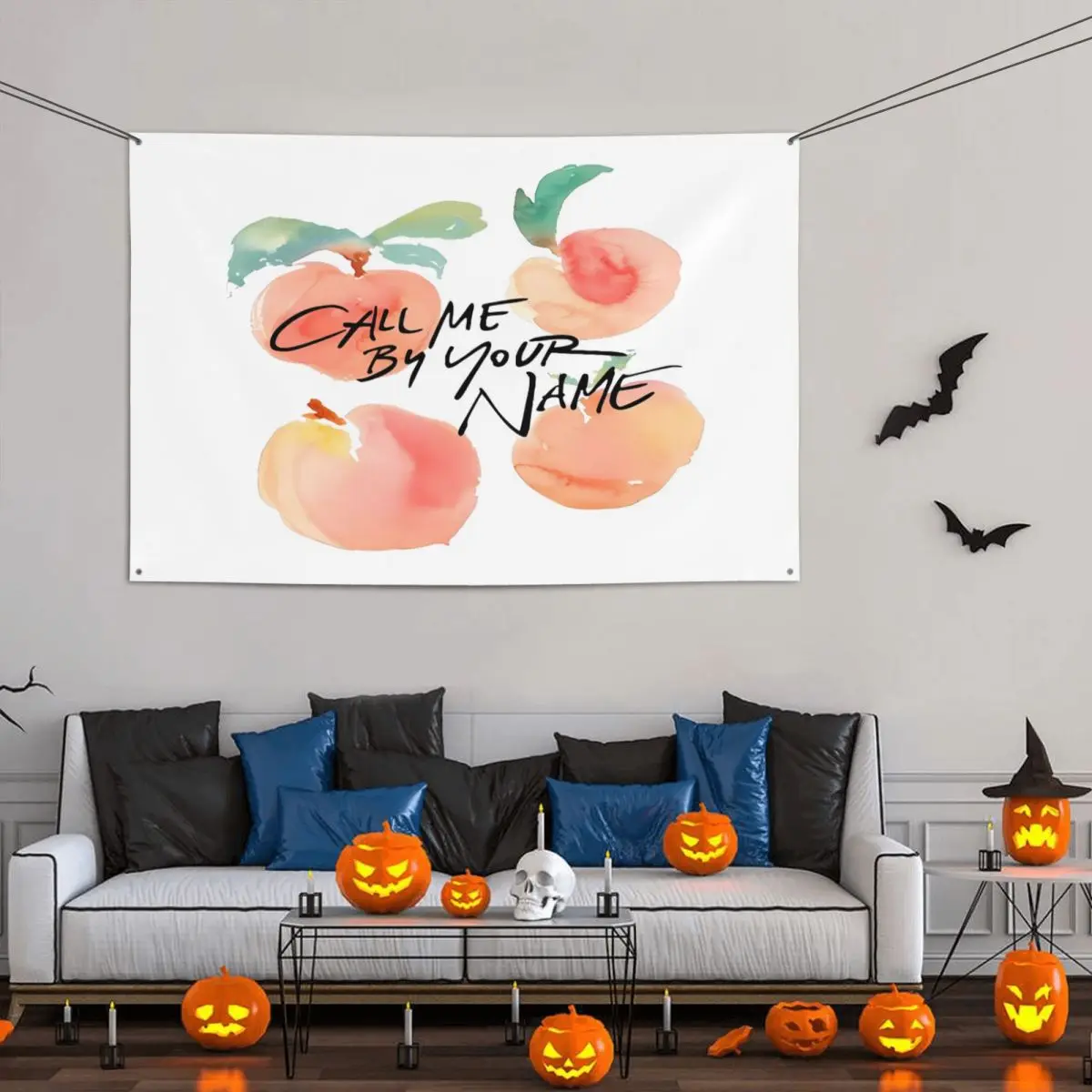 

Call Me By Your Name - Peaches Party Banner Decor 120x180cm Modern Easy To Hang Vibrant Colors Drapey Bright Color