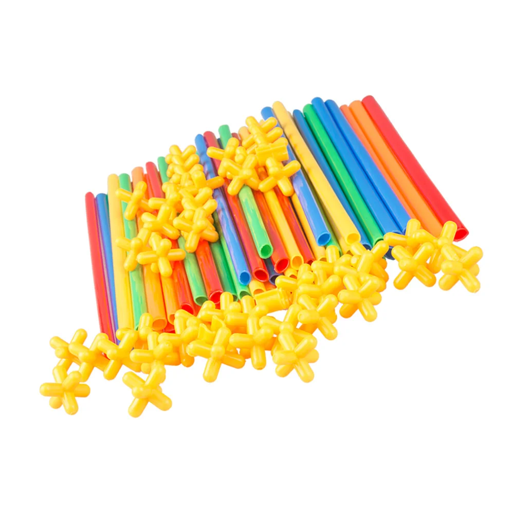 

200 Pcs Kid Toy Straw Blocks Connector Rod Kids Playing Silica Gel Connection Preschool