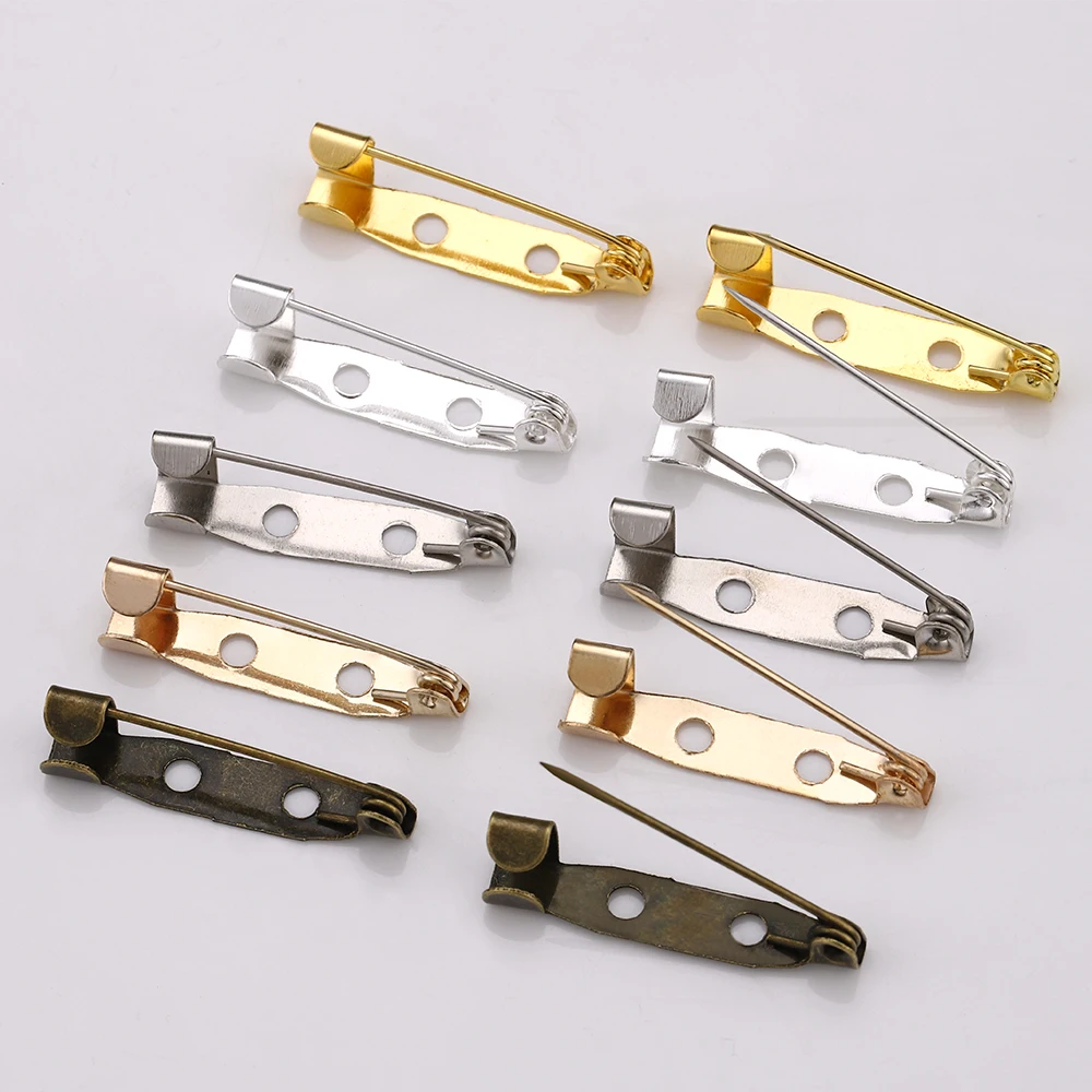 50pcs Colorful Brooch Pin Clip Base Lapel Pins Back Blank Basing for DIY Jewelry Making Accessories Wholesale 15 20 25 30 35mm